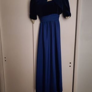 Bridesmaid floor length gown velvet top w jacket